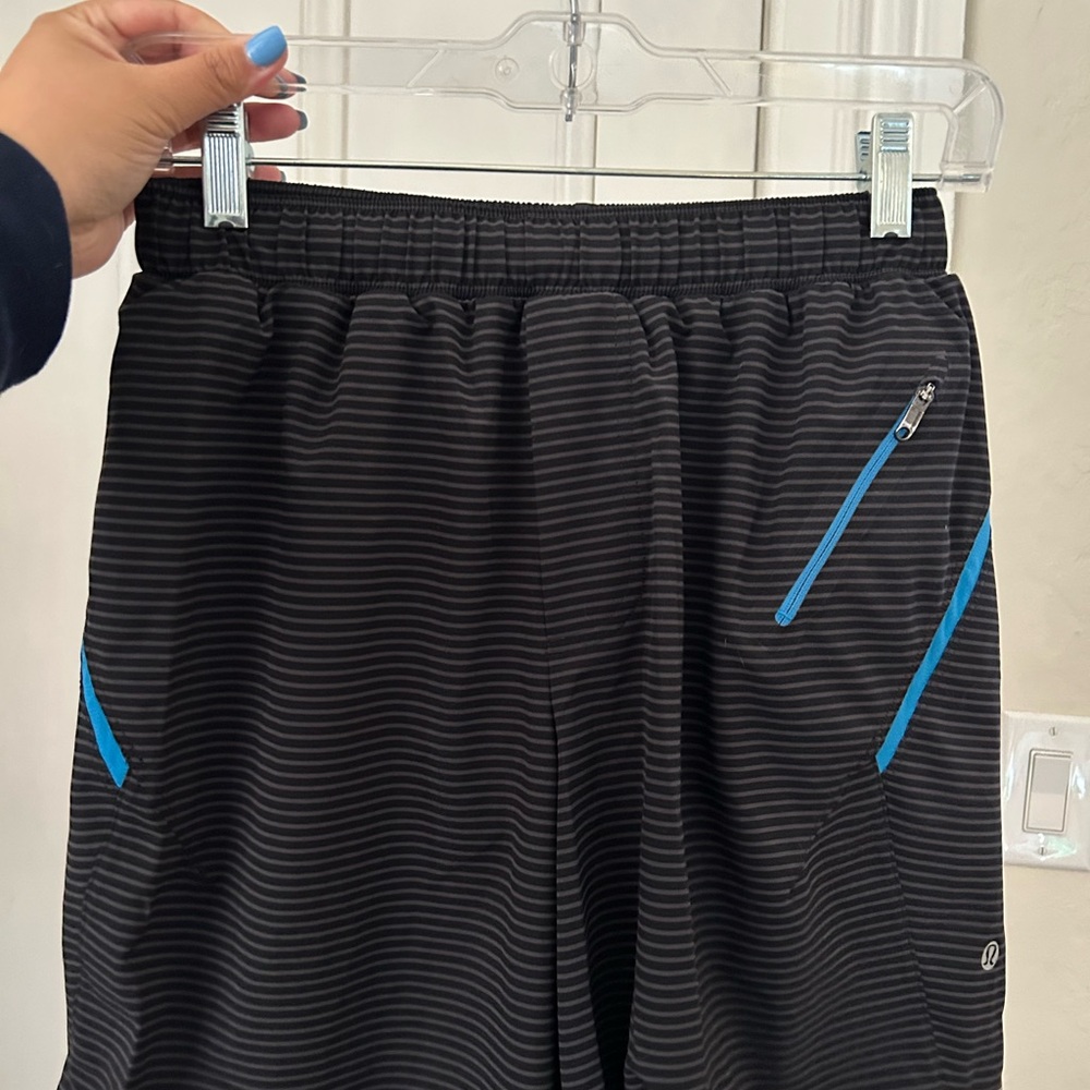 Lululemon Black Striped Athletic Shorts